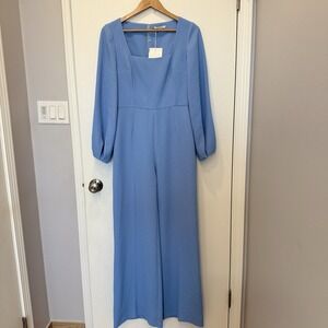 Emilia Wickstead Pattie Jumpsuit  Celeste Blue Long Sleeve  UK 10 US 6 NWT